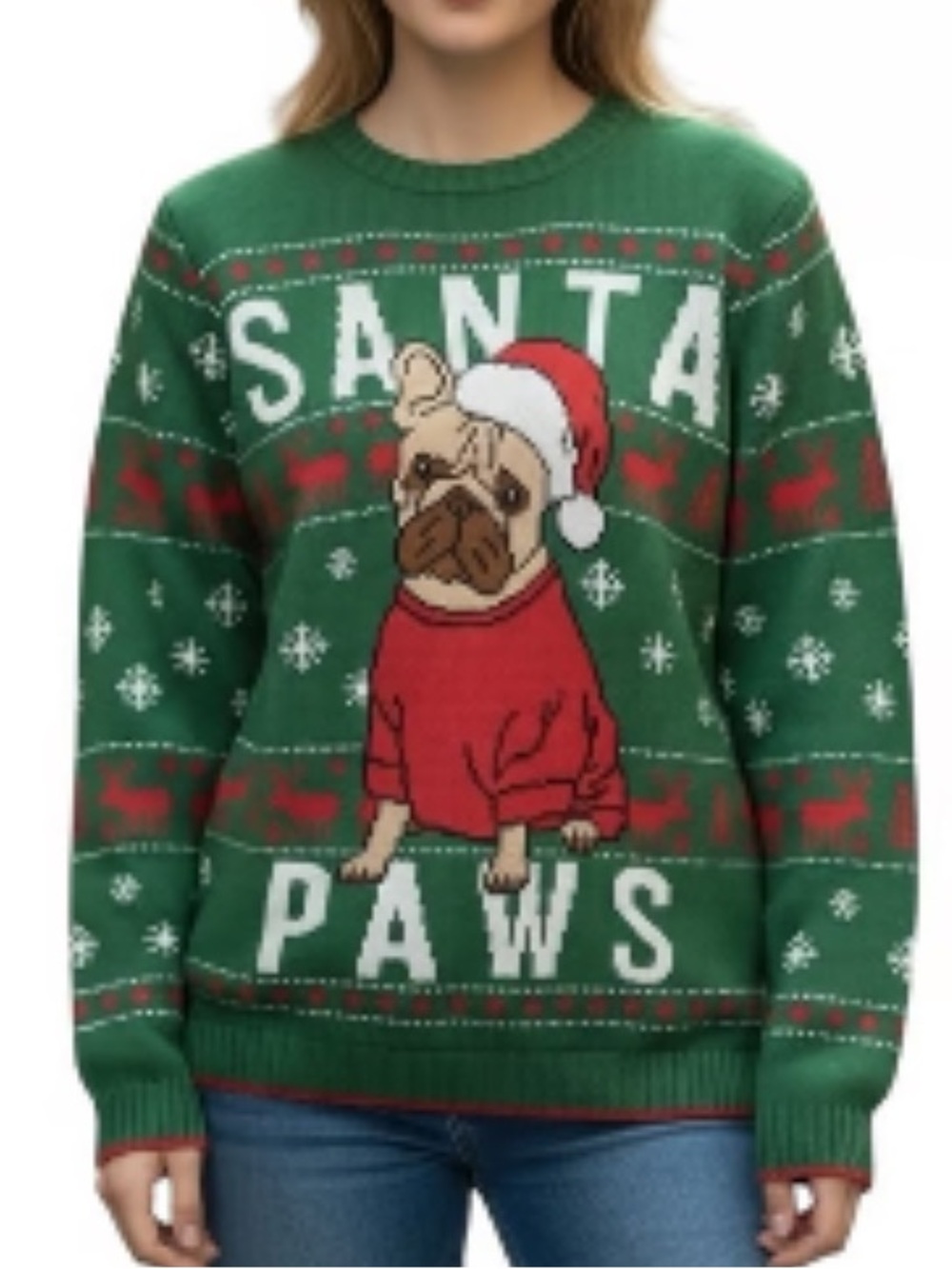 Ugly Christmas Sweater French Bulldog Pug